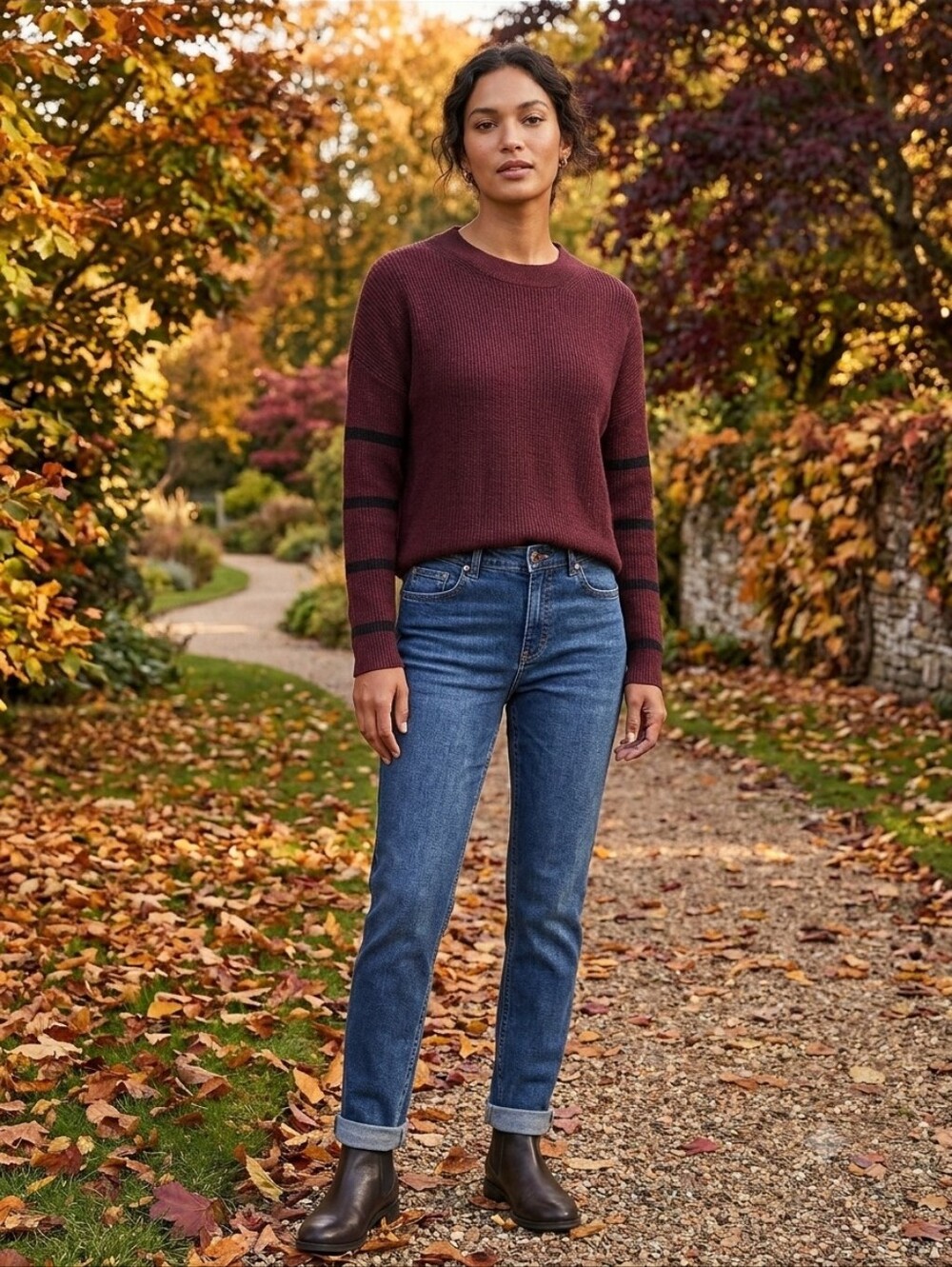 American Eagle Wine Burgundy Fall Sweater